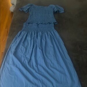 Elegant Blue 2 piece Dress